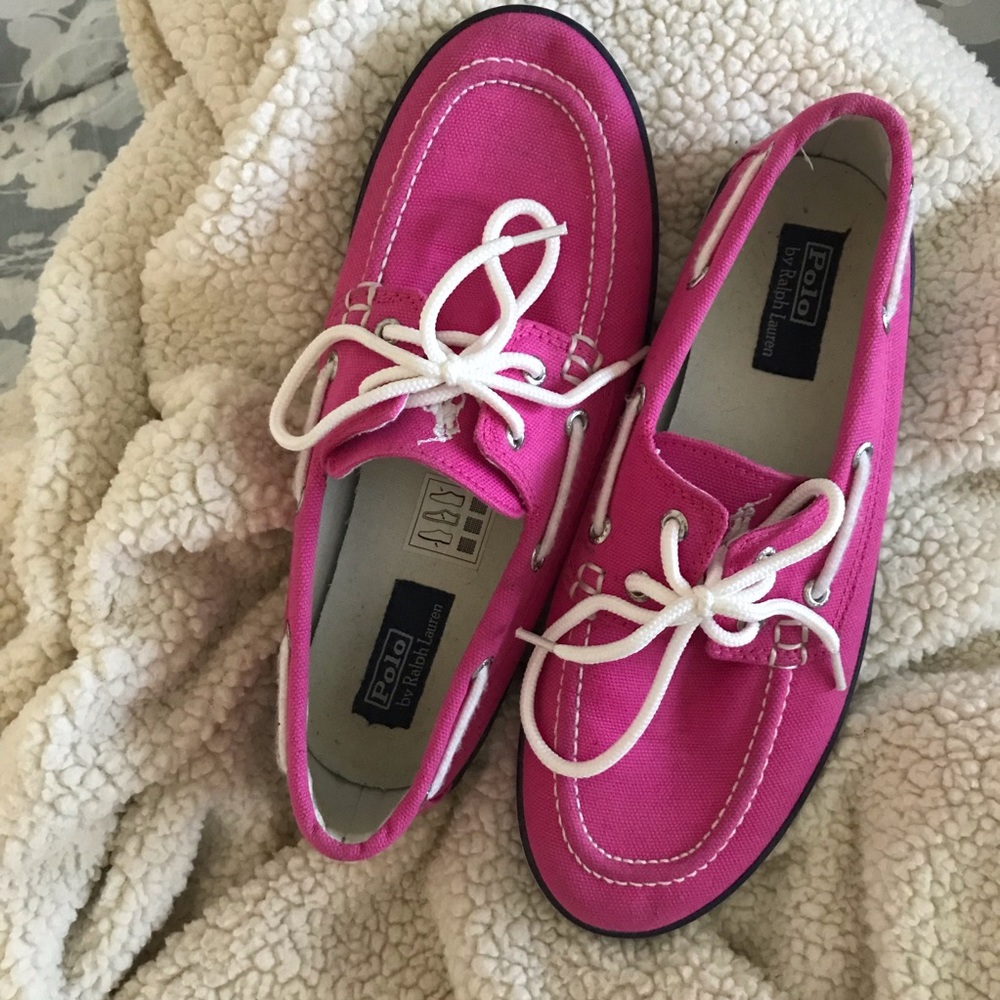 Polo by Ralph Lauren - Pink Boat Shoes. SIZE 5